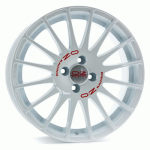 Литые диски OZ Superturismo WRC R17 4x100 7 ET40 DIA68.1 race white+red lettering(арт.83-150-75462)