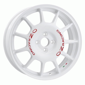 Литые диски OZ Leggenda R17 4x100 7 ET30 DIA68.1 race white+red lettering(арт.83-150-86619)